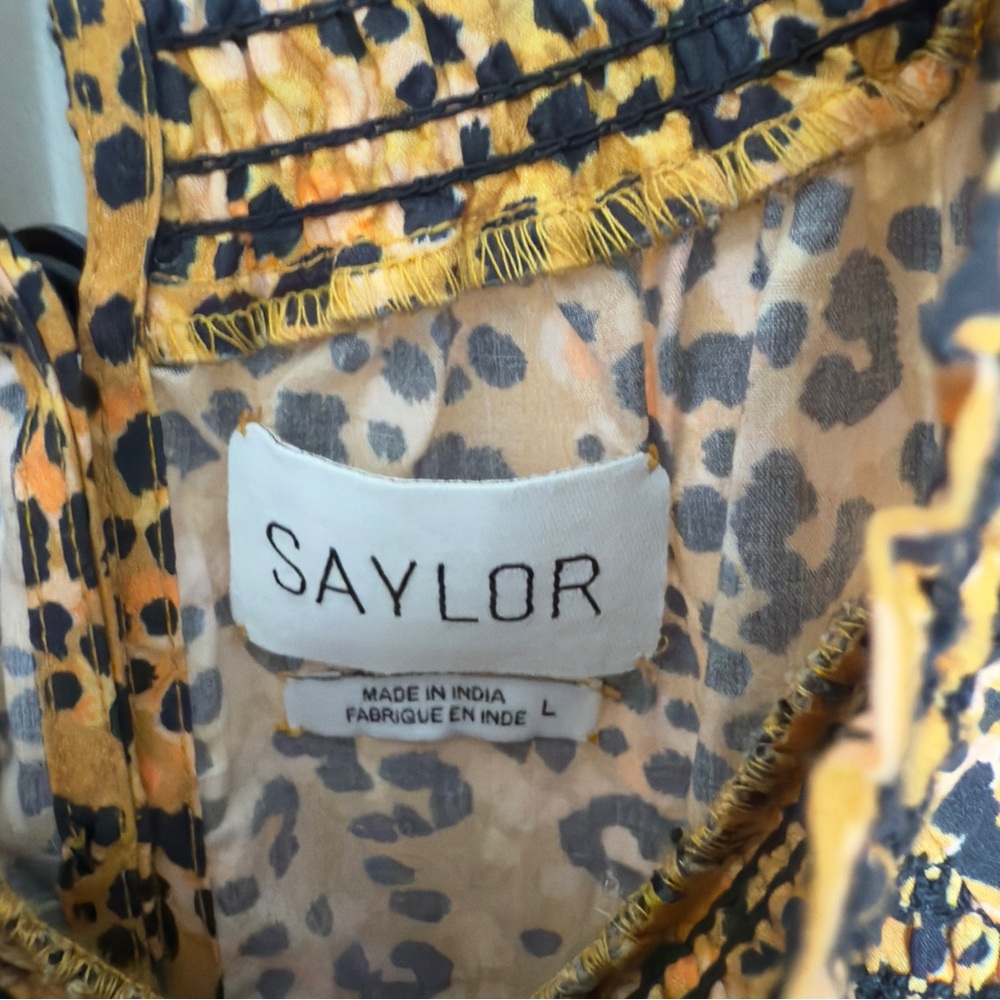 Saylor Large Kirstin Leopard Print Tiered‎ Cotton Maxi Dress Boho Chic - Picture 10 of 12